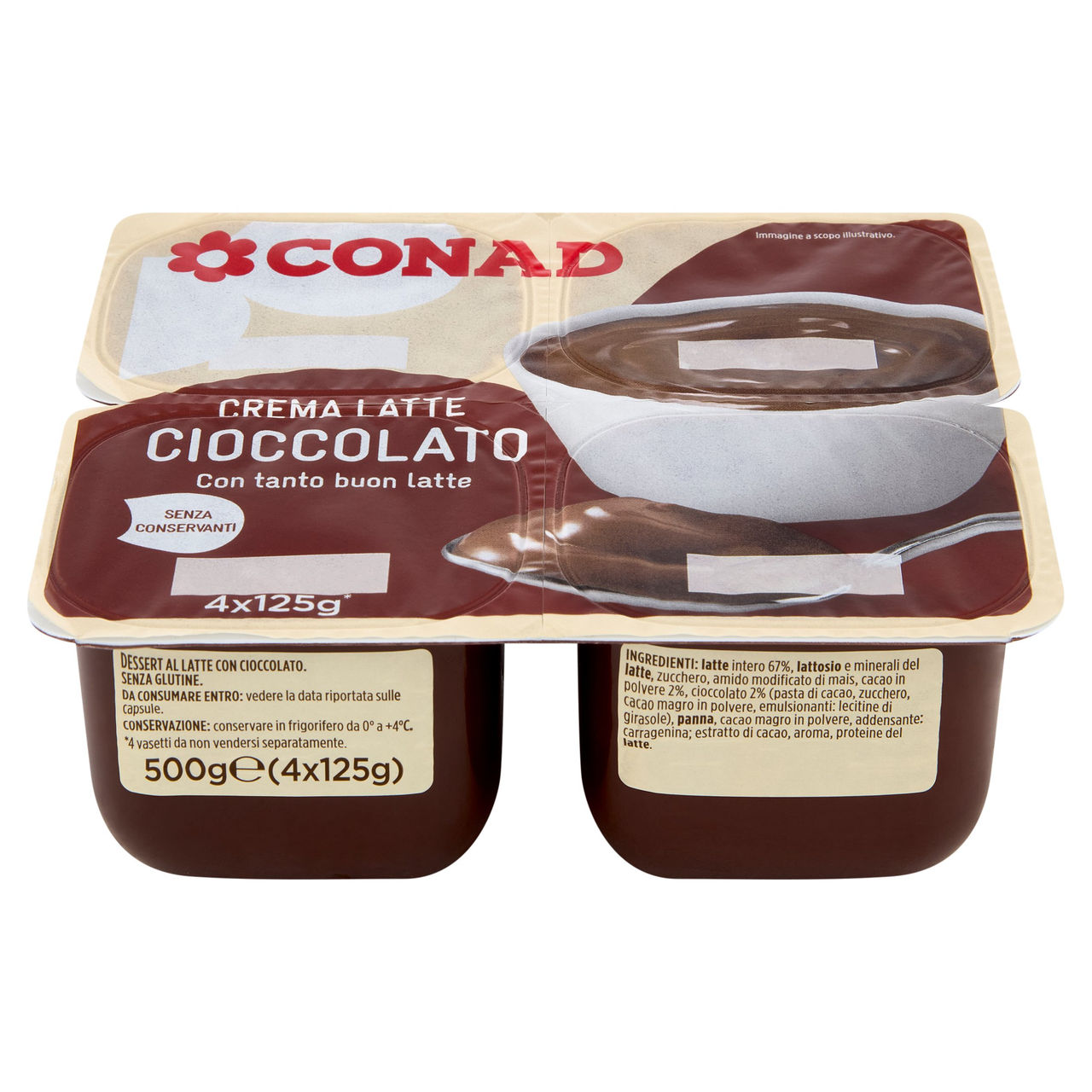 CremaLatte Cioccolato 4 x 125 g Conad