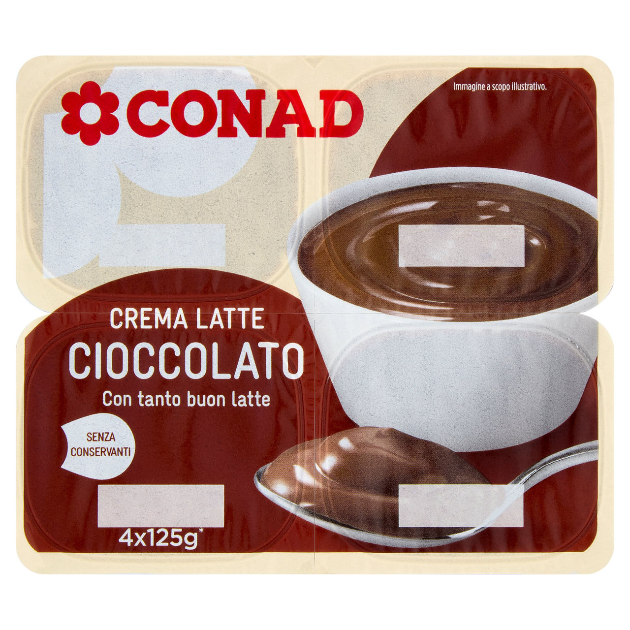 CremaLatte Cioccolato 4 x 125 g Conad