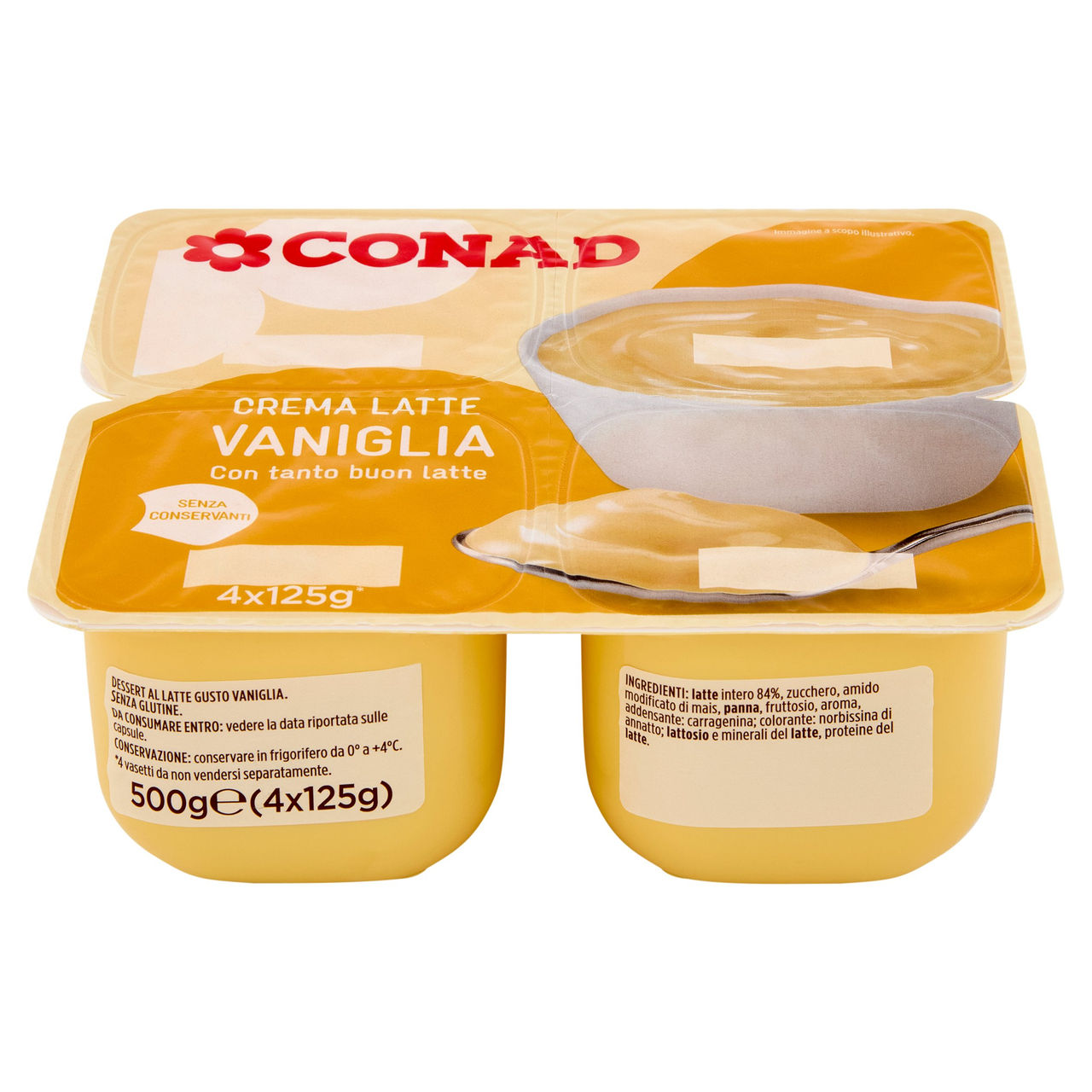 CremaLatte Vaniglia 4 x 125 g Conad