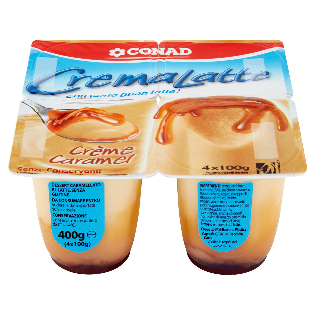 CremaLatte Crème Caramel 4 x 100 g Conad