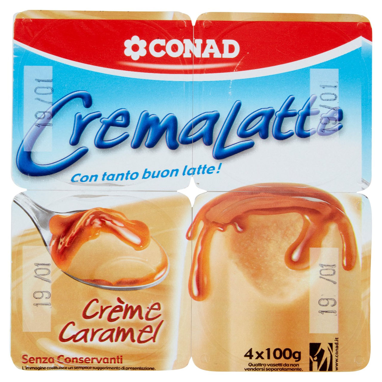 CremaLatte Crème Caramel 4 x 100 g Conad