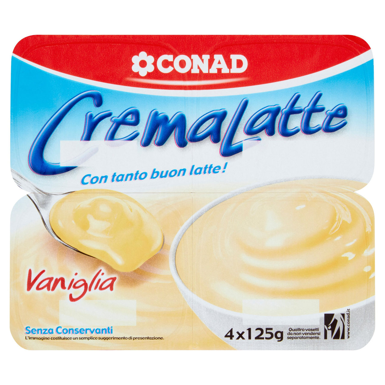 CremaLatte Vaniglia 4 x 125 g Conad