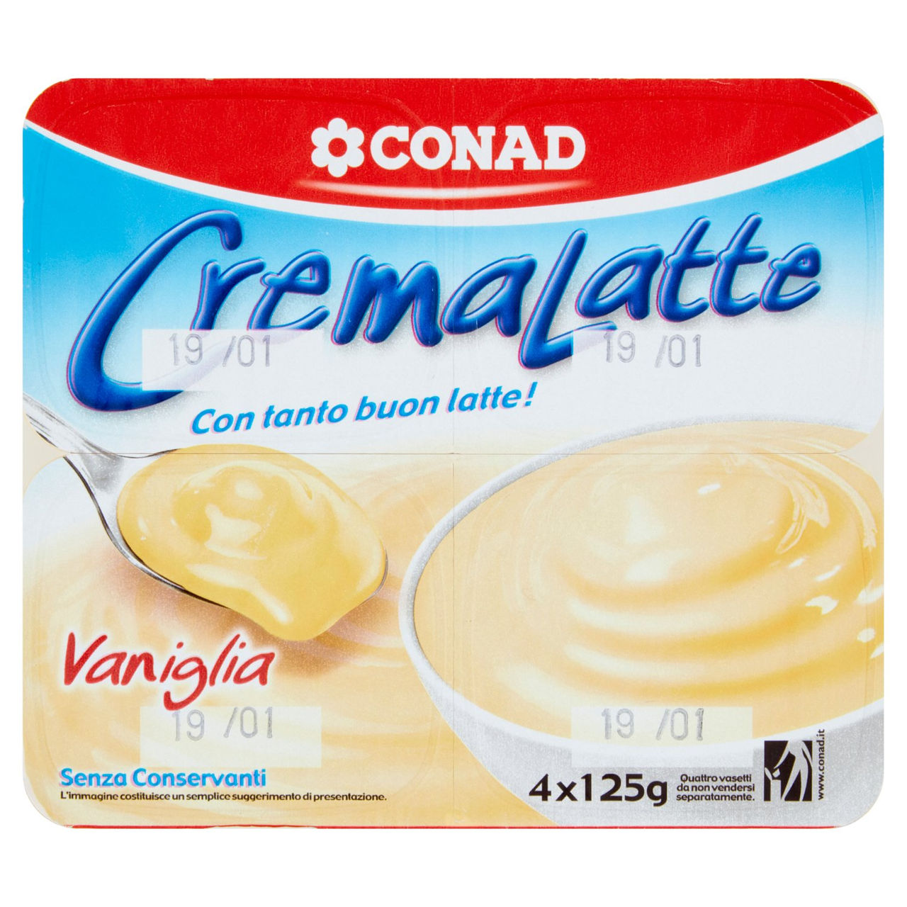 CremaLatte Vaniglia 4 x 125 g Conad