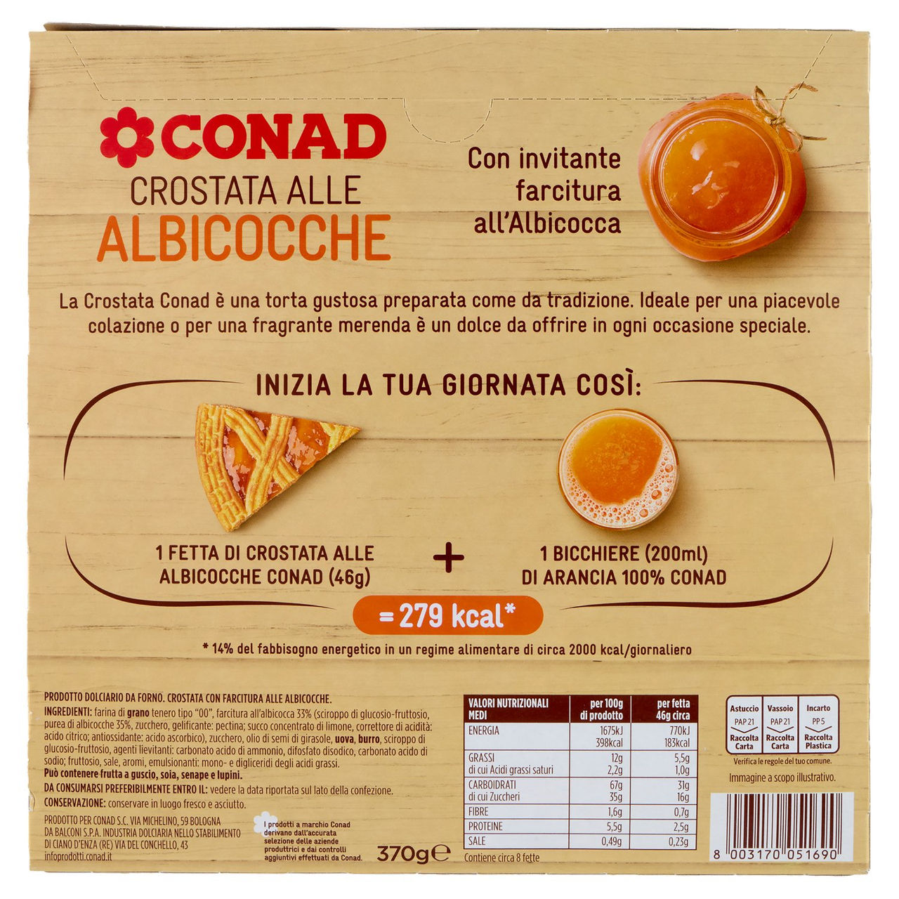 Crostata di Albicocche con confettura Conad