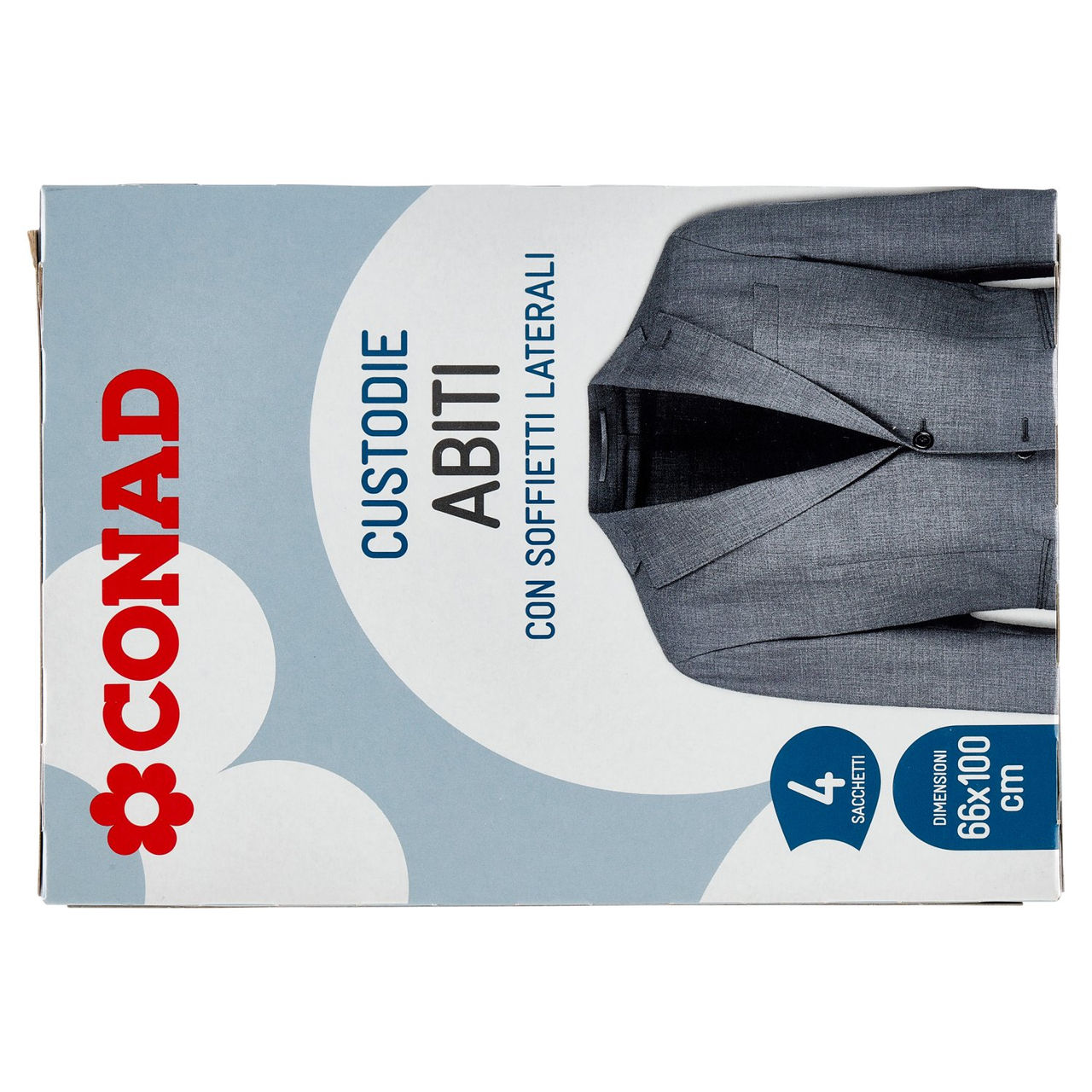 CONAD Custodie Abiti con Soffietti Laterali 66x100 cm 4 pz