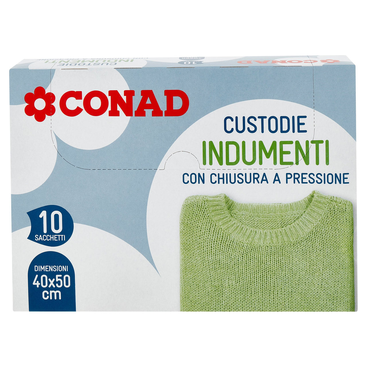 CONAD Custodie Indumenti con Chiusura a Pressione 40x50 cm 10 pz