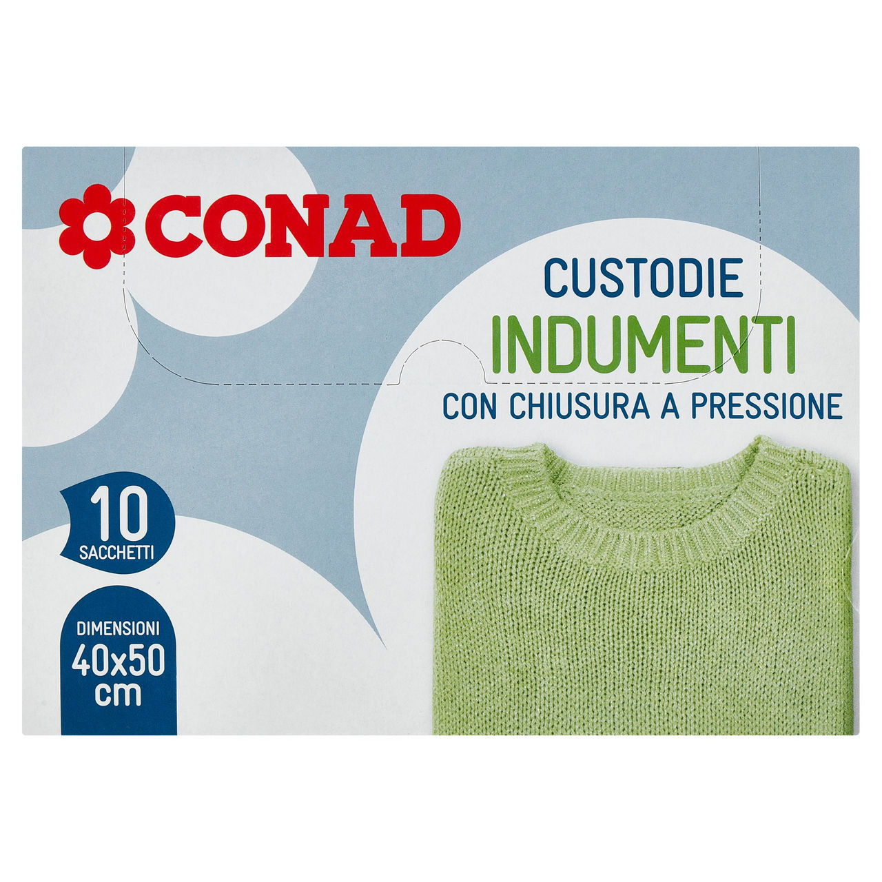 CONAD Custodie Indumenti con Chiusura a Pressione 40x50 cm 10 pz