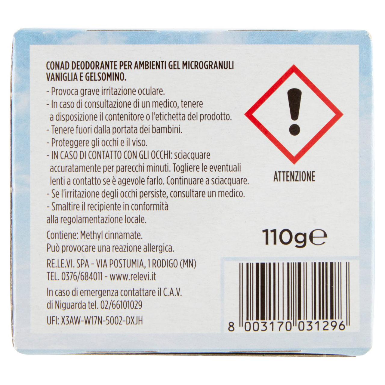 CONAD Deodorante per Ambienti Gel Vaniglia Gelsomino 110 g