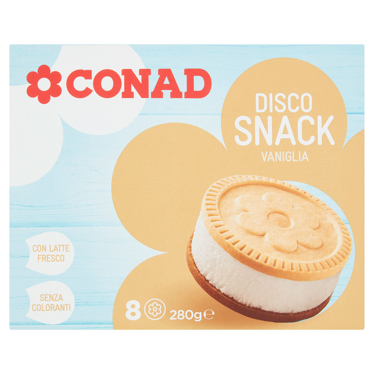 Disco Snack Vaniglia 8 Gelati 280 g Conad