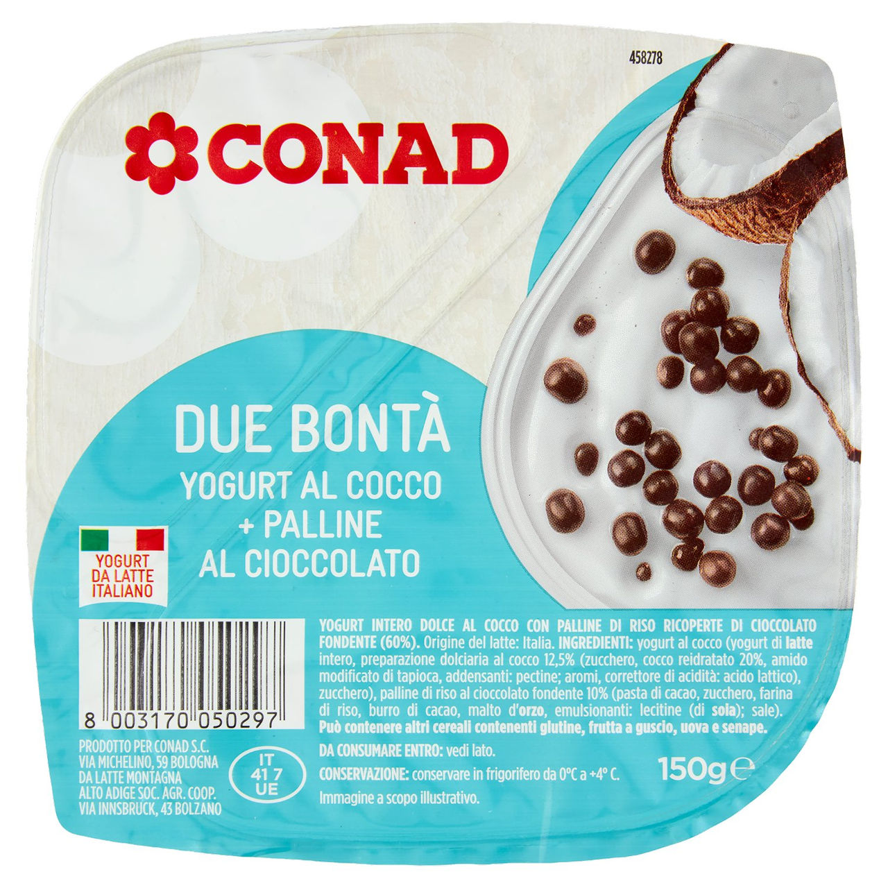 Yogurt Cremoso al Cocco   Palline al Cioccolato