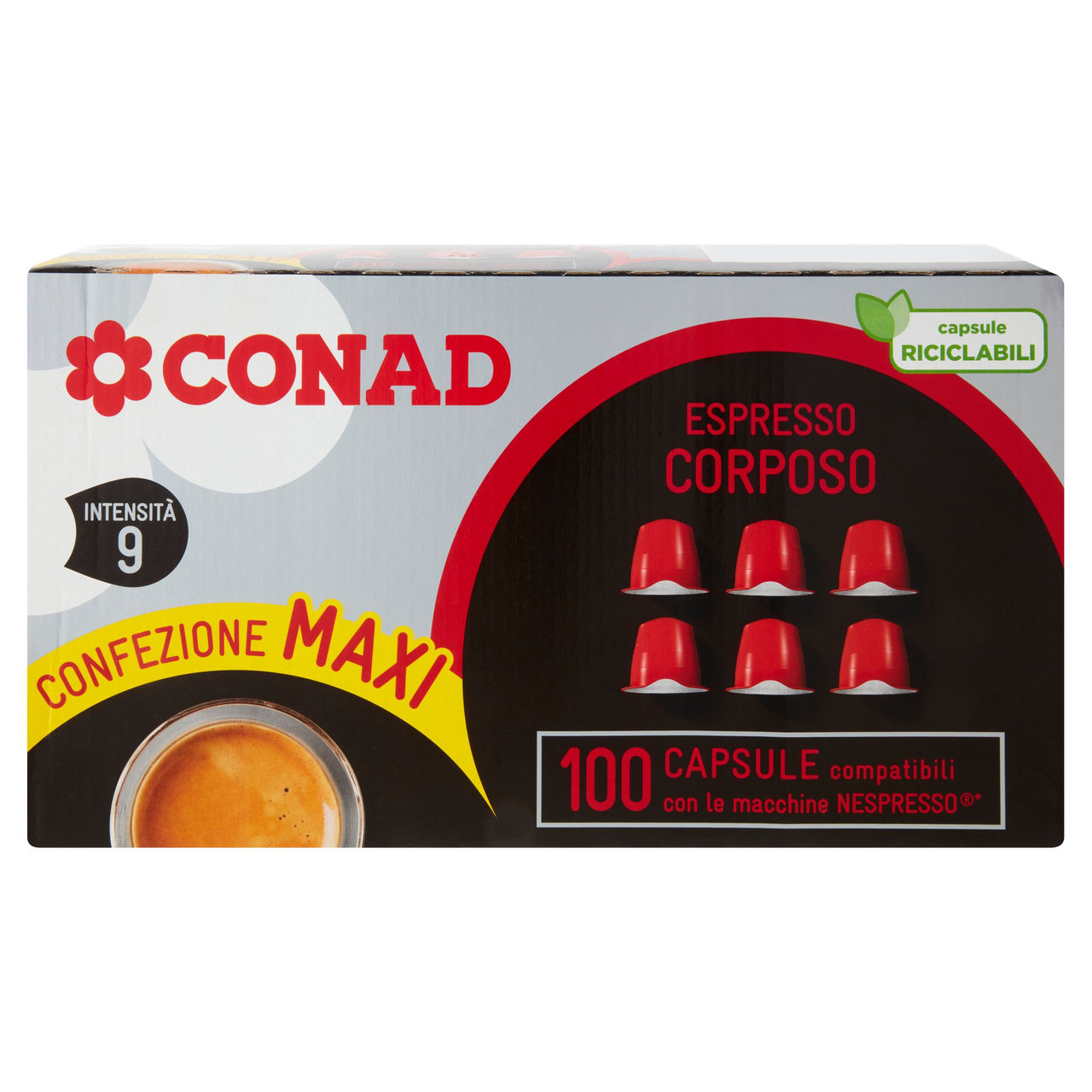 CONAD Espresso Corposo 100 Capsule compatibili con le macchine Nespresso 500 g