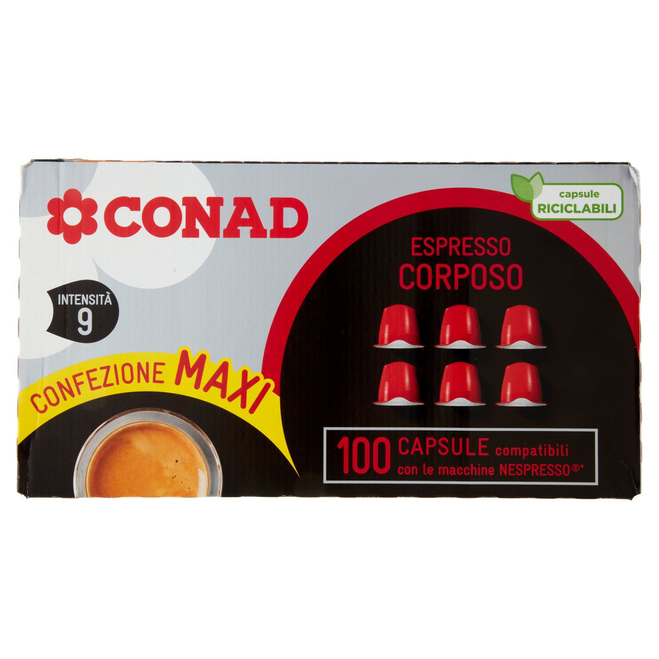 CONAD Espresso Corposo 100 Capsule compatibili con le macchine Nespresso 500 g