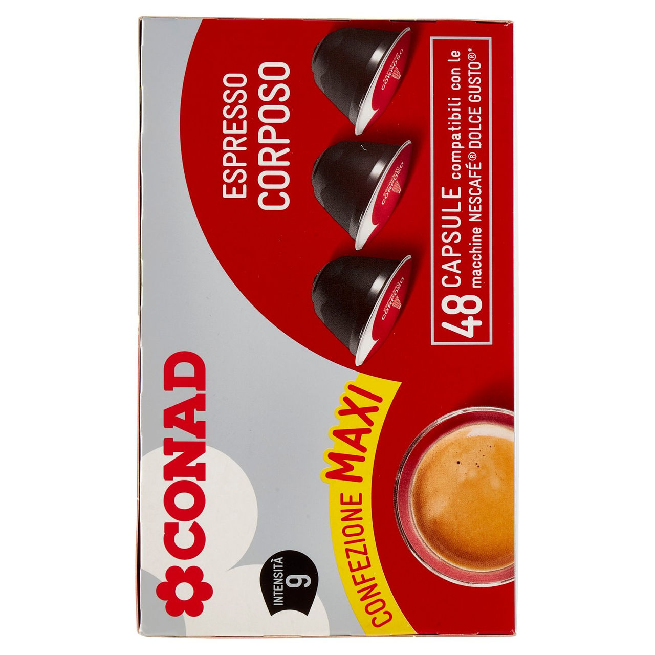 CONAD Espresso Corposo 48 Capsule compatibili con le macchine Nescafé Dolce Gusto 350 g