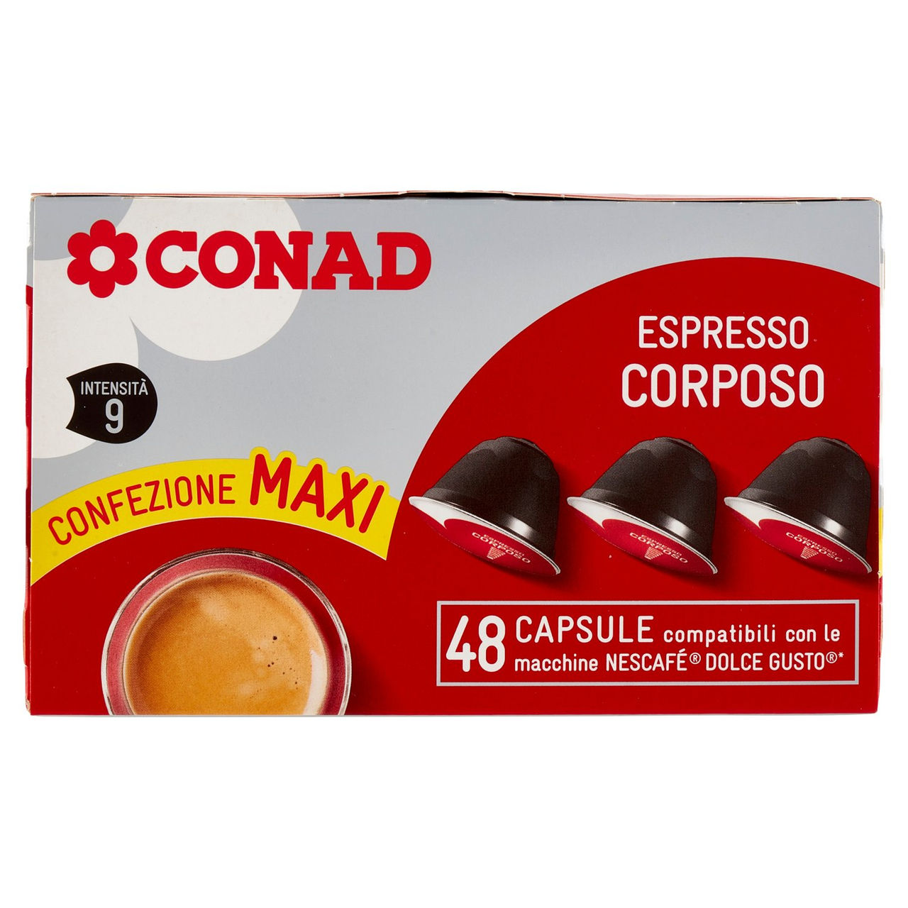 CONAD Espresso Corposo 48 Capsule compatibili con le macchine Nescafé Dolce Gusto 350 g