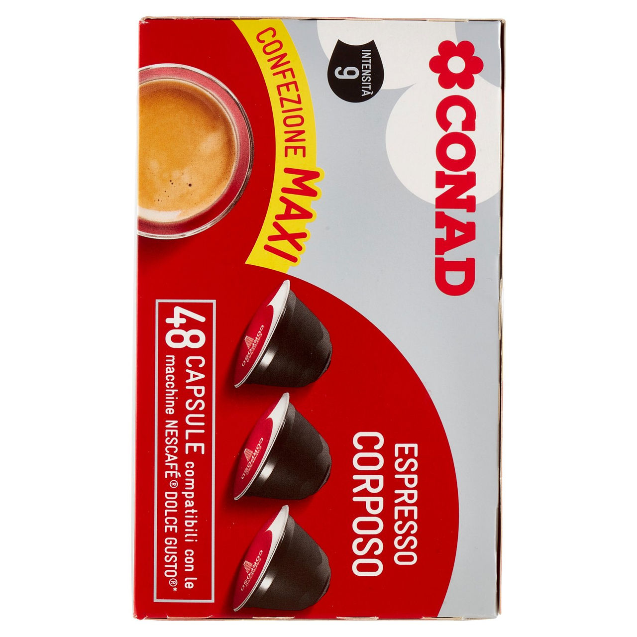 CONAD Espresso Corposo 48 Capsule compatibili con le macchine Nescafé Dolce Gusto 350 g