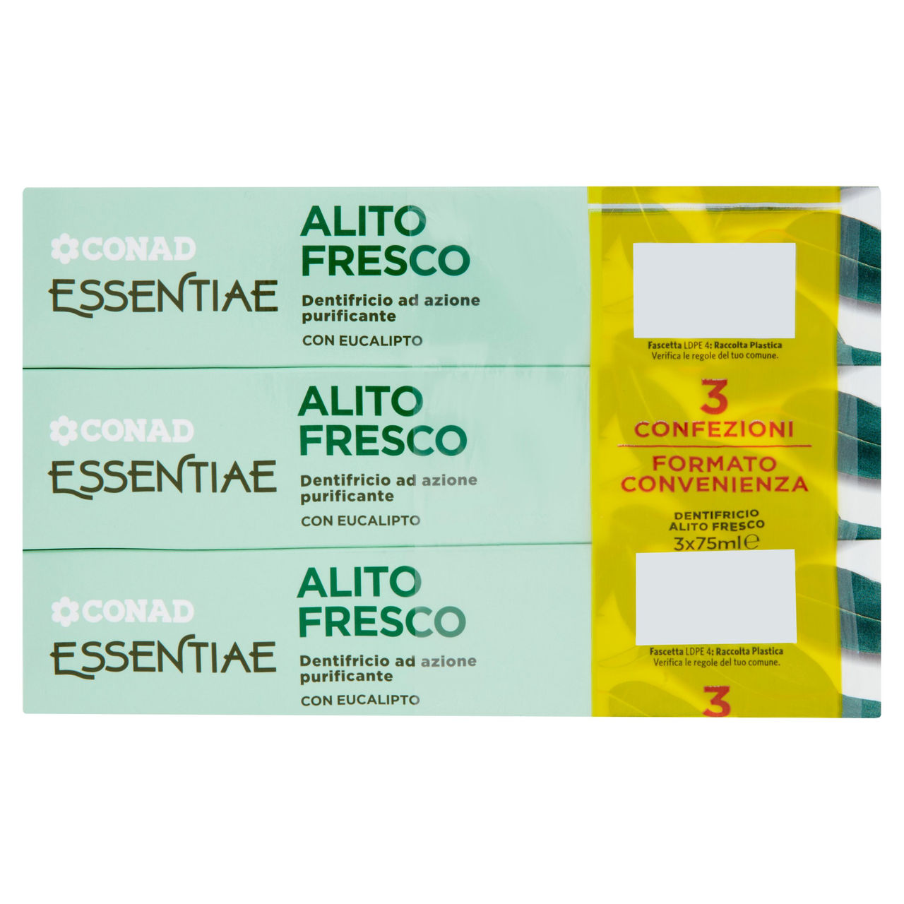 CONAD Essentiae Alito Fresco Dentifricio ad azione purificante 3 x 75 ml