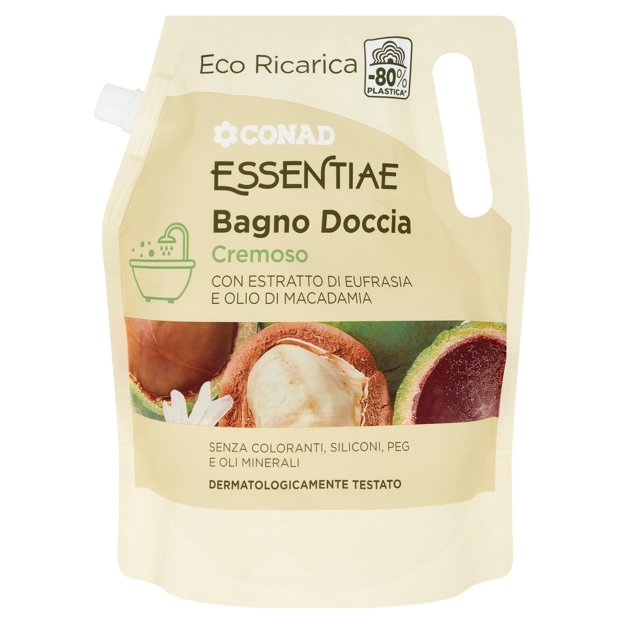 CONAD Essentiae Bagno Doccia Cremoso Eco Ricarica 1200 ml