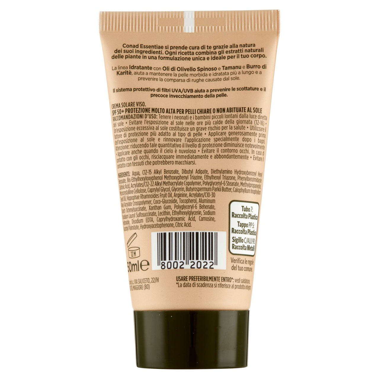 Crema solare viso 50  SPF Conad in vendita online