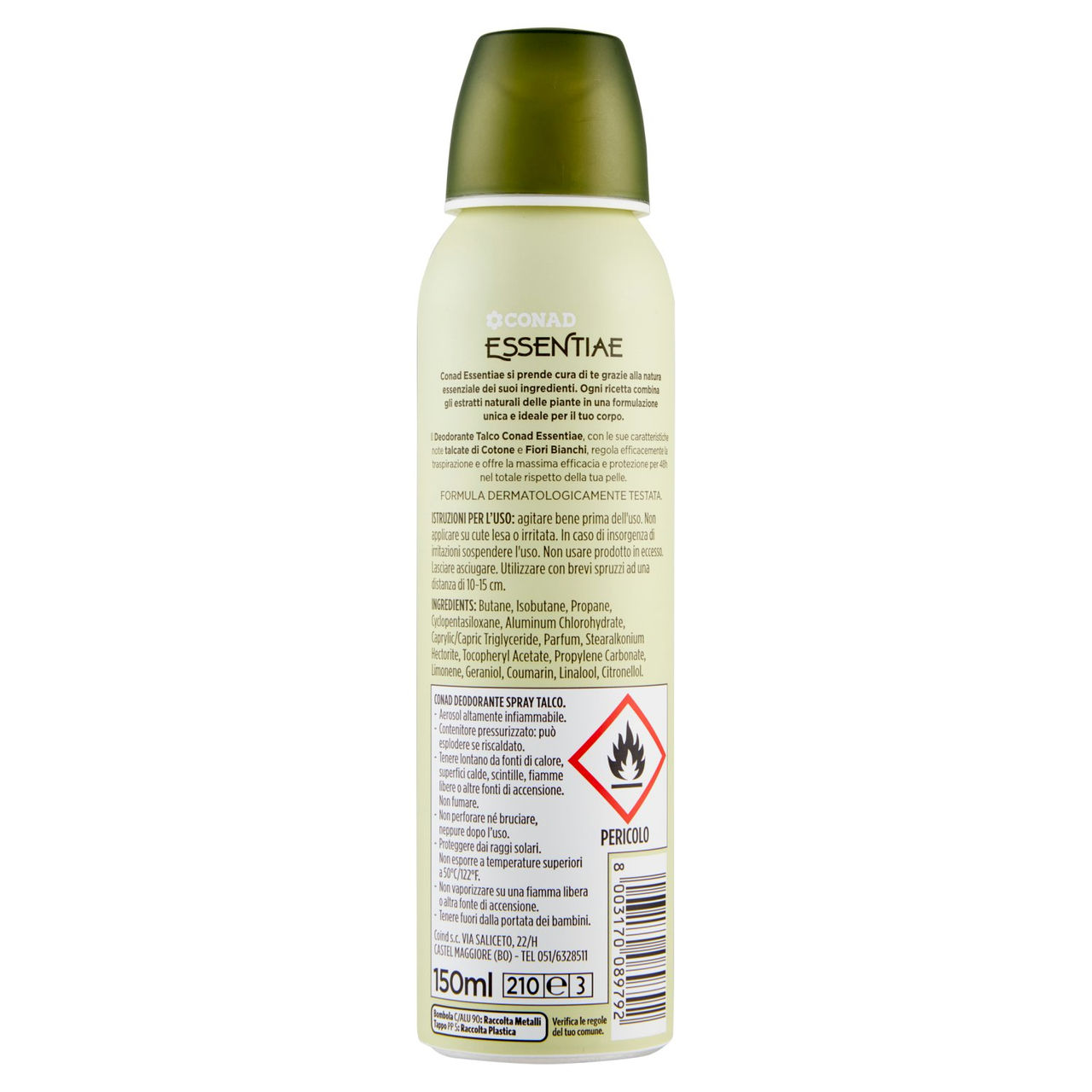 Deodorante spray al talco Conad in vendita online