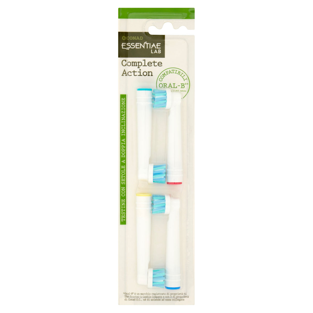 CONAD Essentiae Lab Complete Action Testine con Setole a Doppia Inclinazione Compatibili Oral-B* 4pz