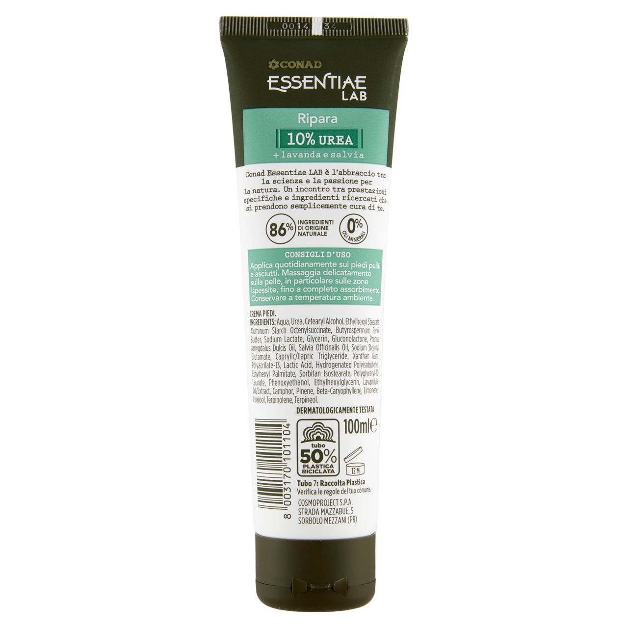 CONAD Essentiae Lab Crema Piedi Ripara 10% Urea + lavanda e salvia 100 ml