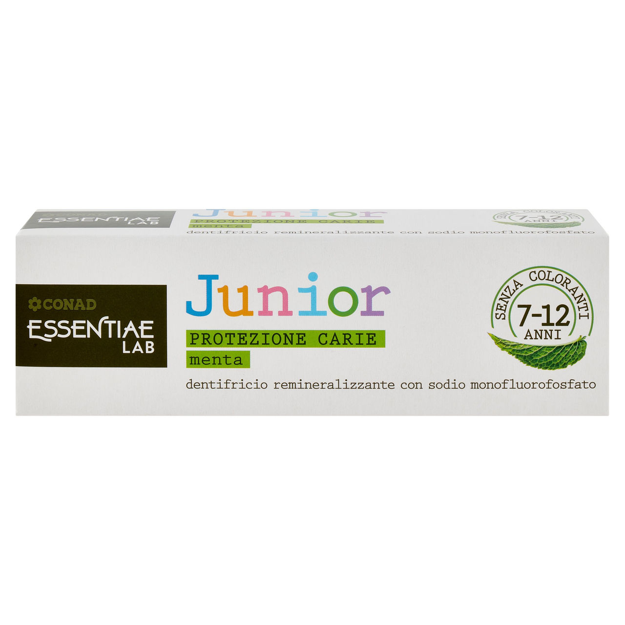 CONAD Essentiae Lab Junior Protezione Carie Menta dentifricio remineralizzante 7-12 Anni 75 ml