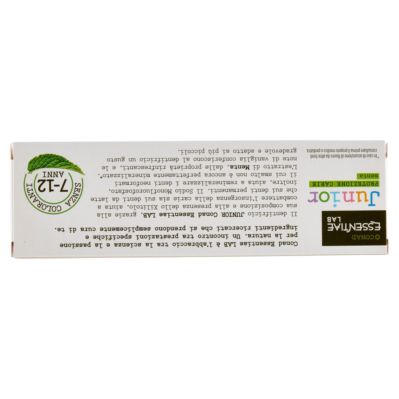 CONAD Essentiae Lab Junior Protezione Carie Menta dentifricio remineralizzante 7-12 Anni 75 ml