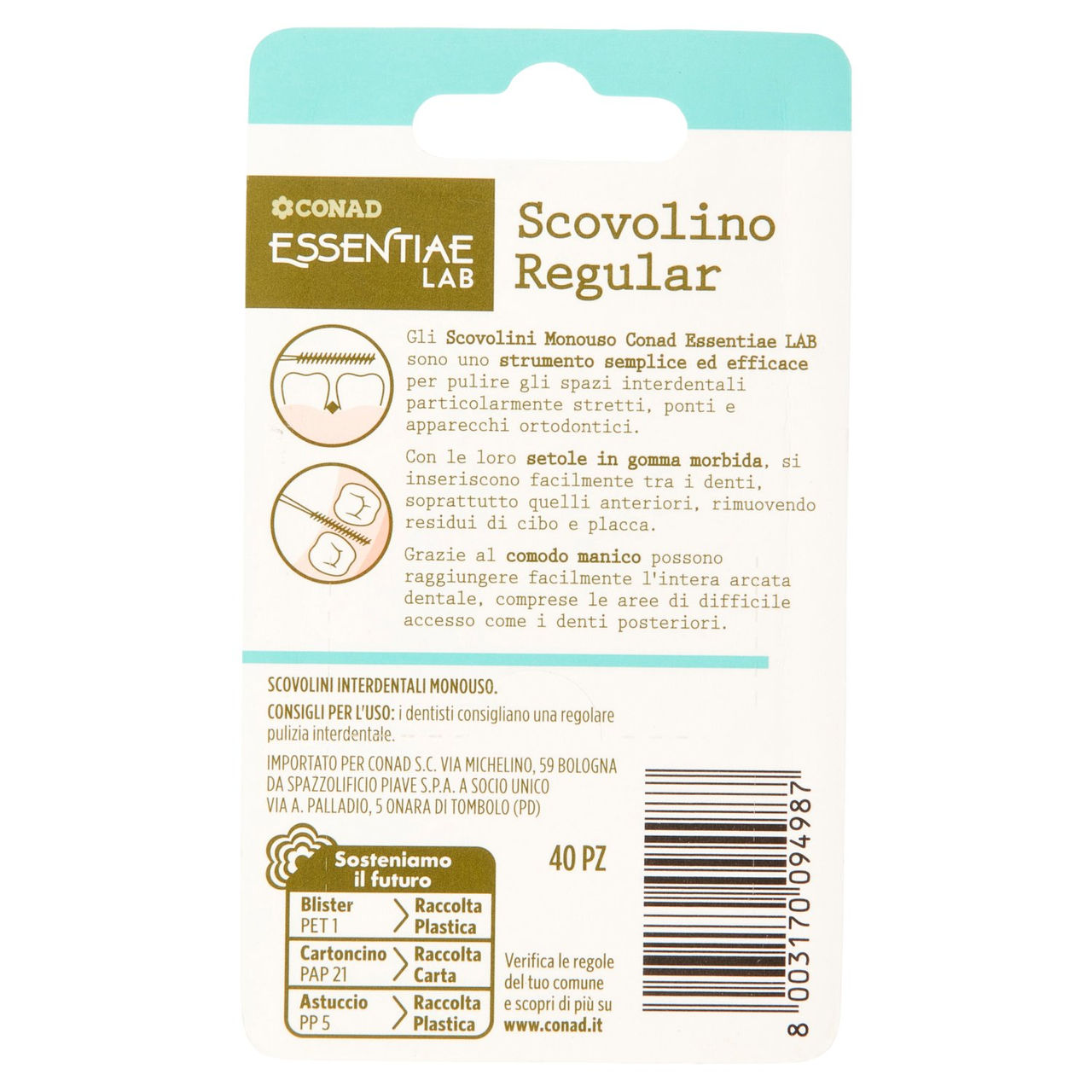 CONAD Essentiae Lab Scovolino Regular 40 pz