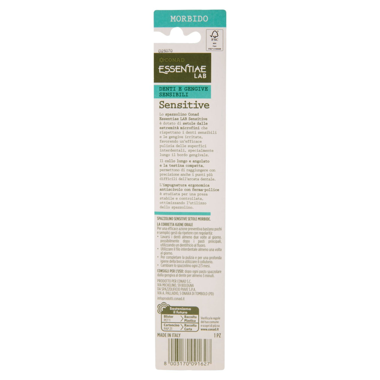 CONAD Essentiae Lab Spazzolino Sensitive Morbido 1 Pz