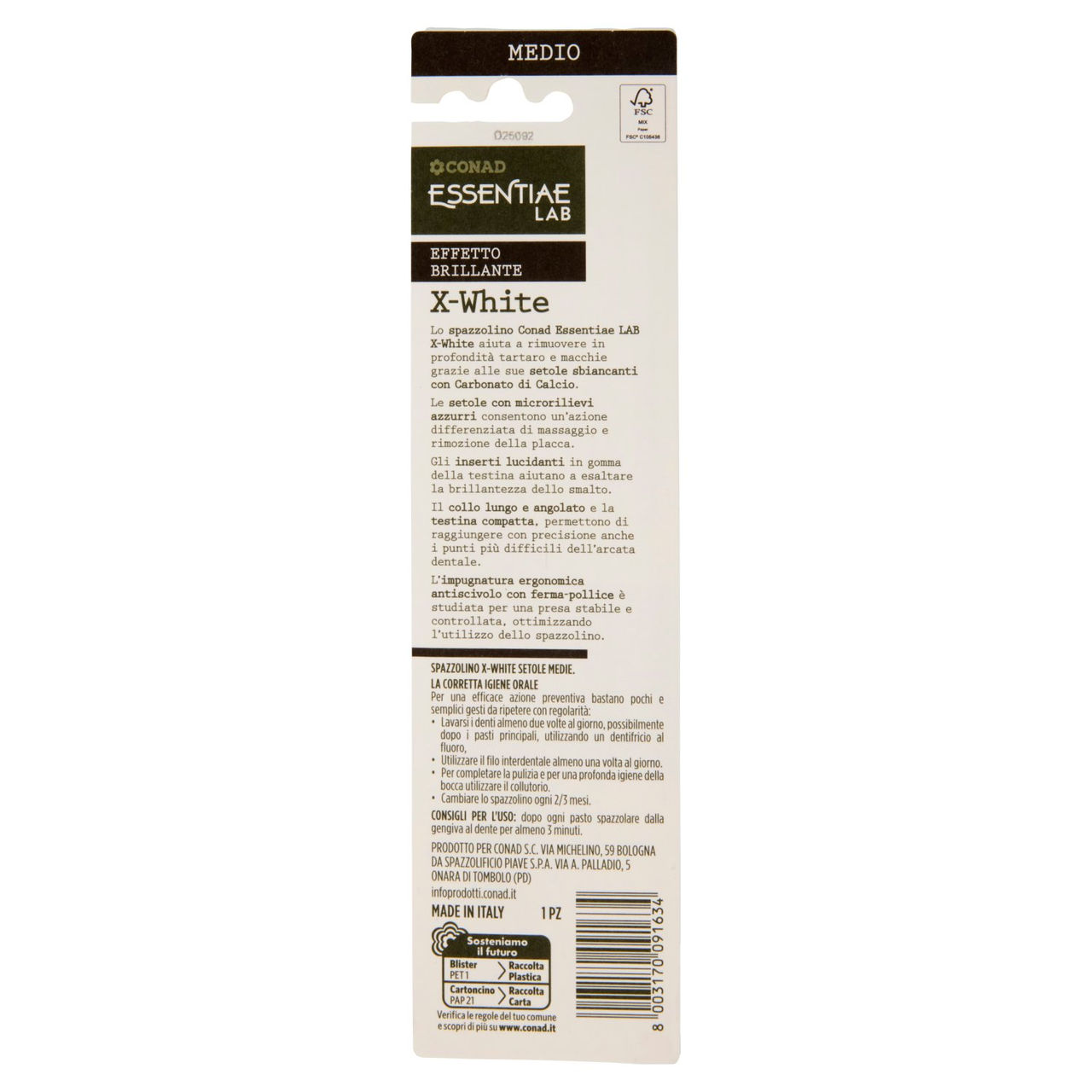CONAD Essentiae Lab Spazzolino X-White Medio 1 Pz