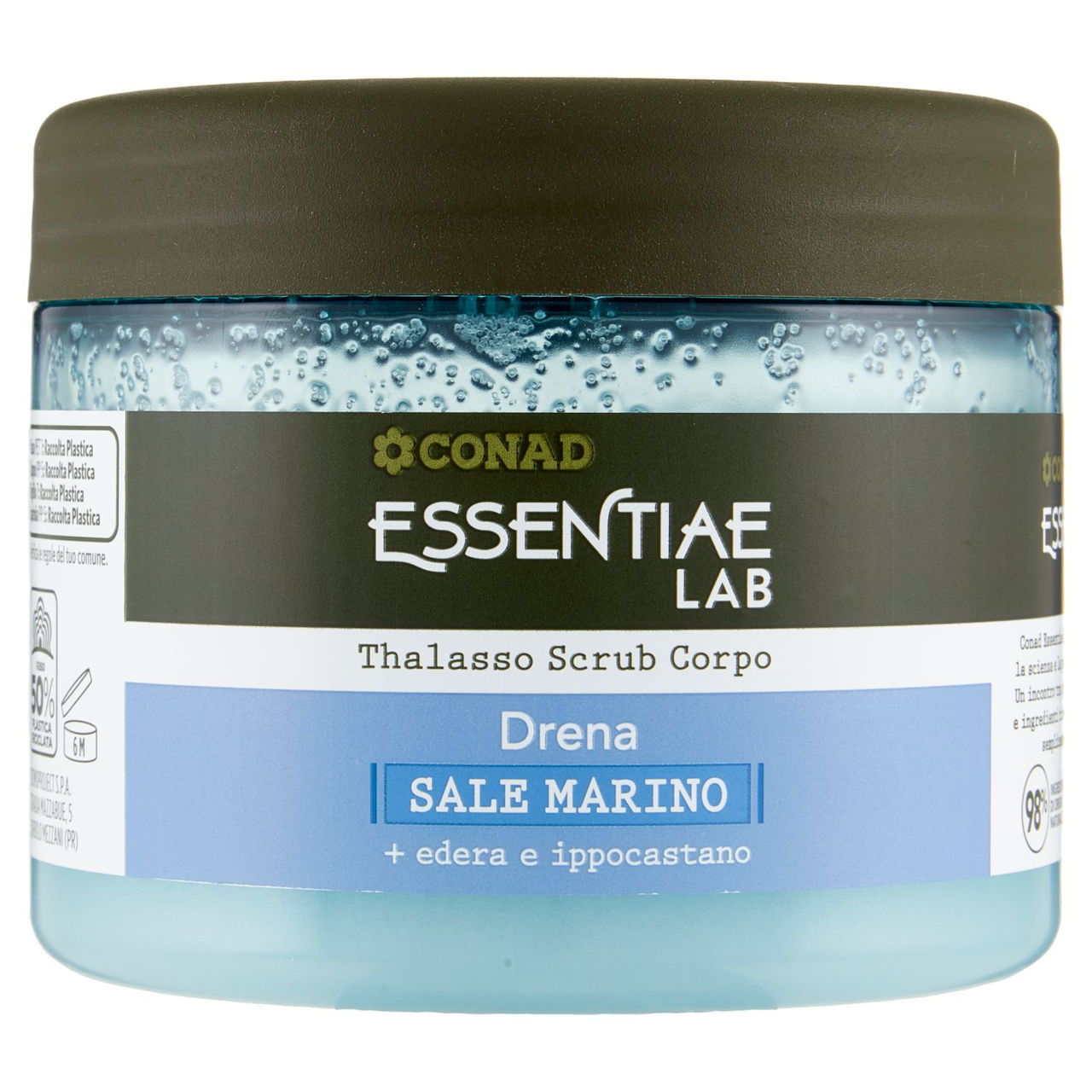 CONAD Essentiae Lab Thalasso Scrub Corpo Drena Sale Marino   edera e ippocastano 600 g