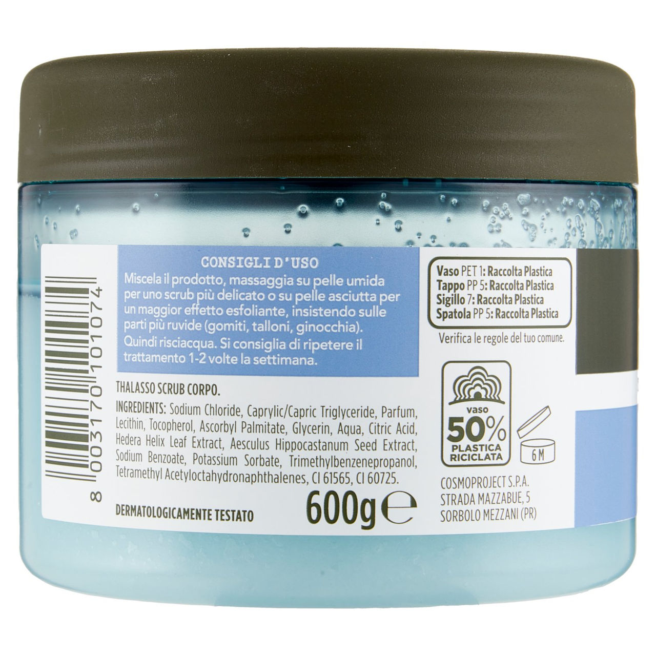 CONAD Essentiae Lab Thalasso Scrub Corpo Drena Sale Marino   edera e ippocastano 600 g