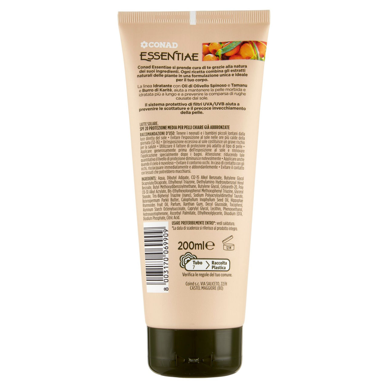 CONAD Essentiae Latte Solare 20 SPF Media Idratante 200 ml