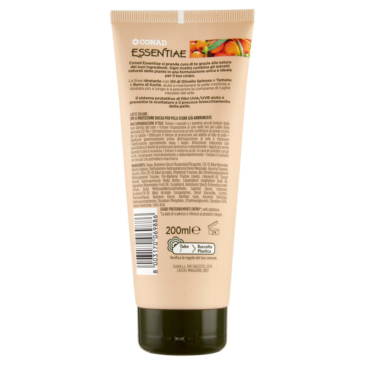 Latte Solare 6 SPF Bassa Idratante Essentiae