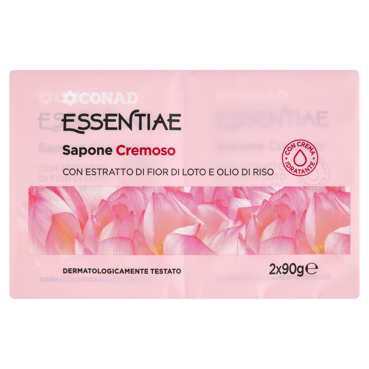 CONAD Essentiae Sapone Cremoso con Estratto di Fior di Loto e Olio di Riso 2 x 90 g