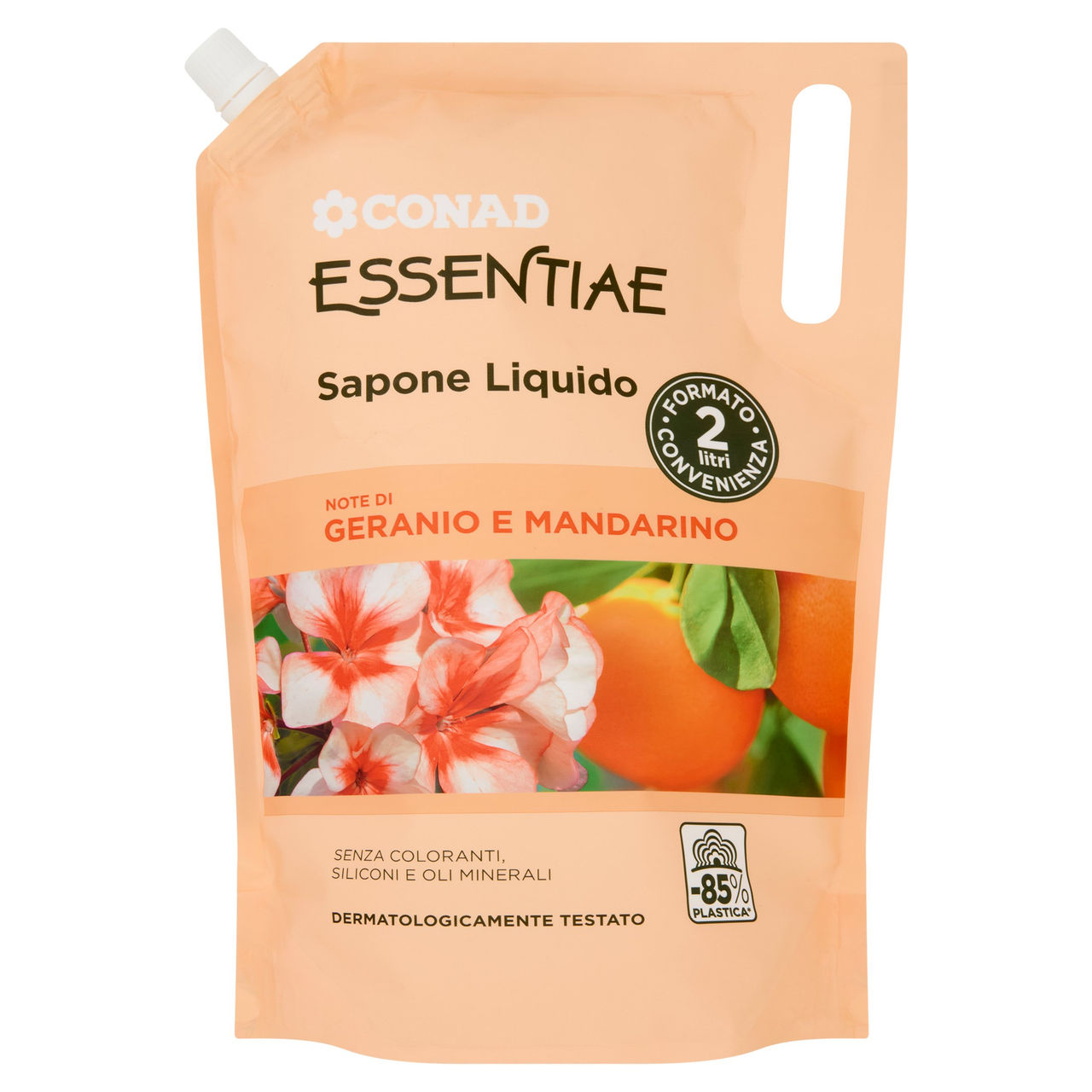 CONAD Essentiae Sapone Liquido Note di Geranio e Mandarino 2 l