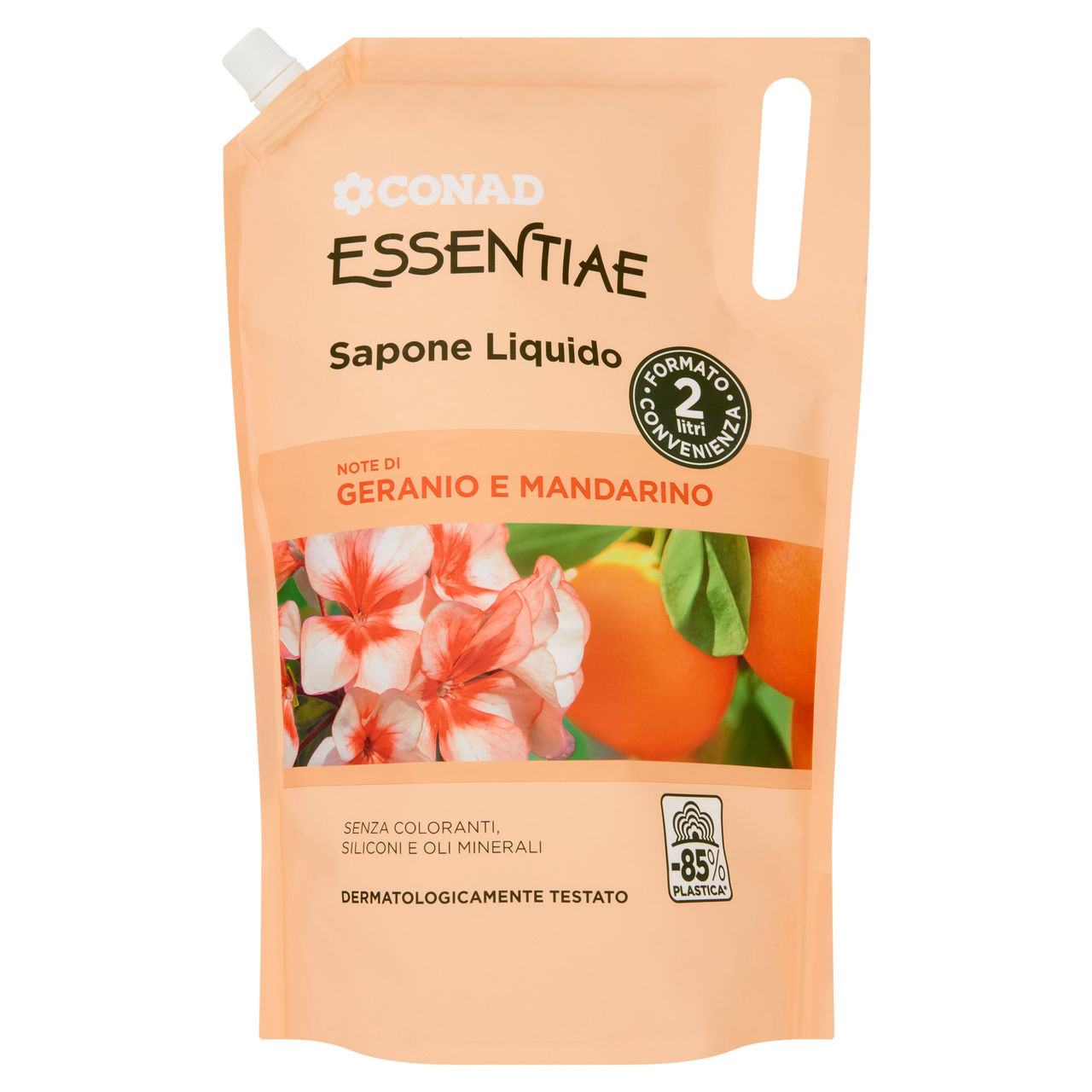 CONAD Essentiae Sapone Liquido Note di Geranio e Mandarino 2 l
