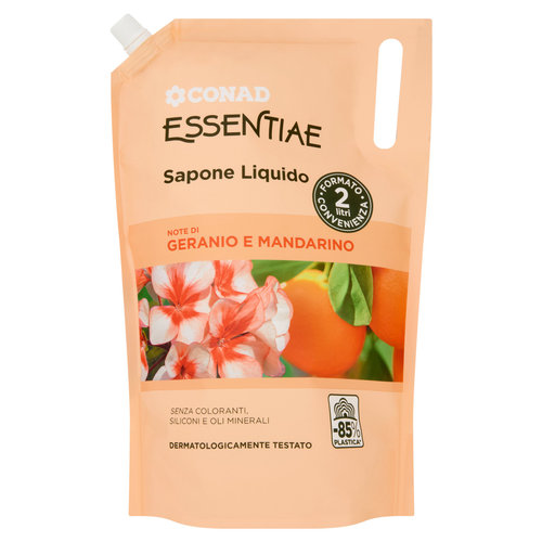 CONAD Essentiae Sapone Liquido Note di Geranio e Mandarino 2 l