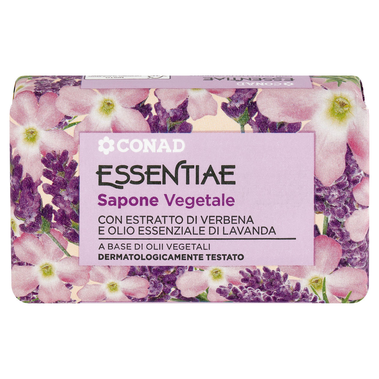 CONAD Essentiae Sapone Vegetale con Estratto di Verbena e Olio Essenziale di Lavanda 125 g