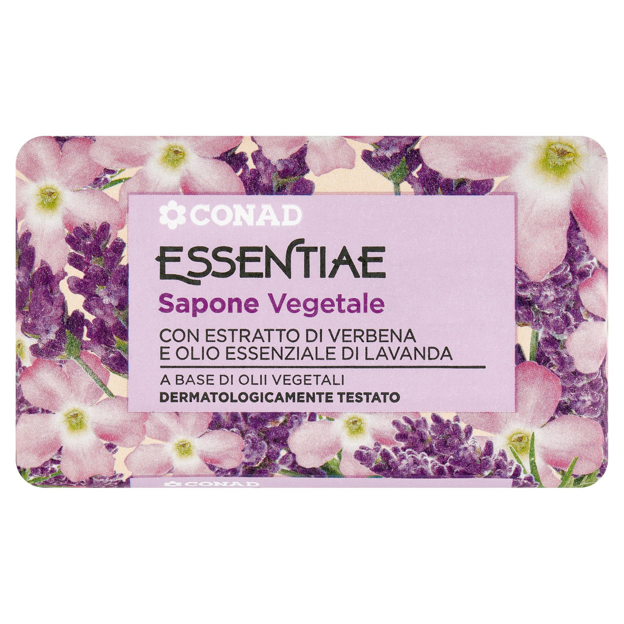 CONAD Essentiae Sapone Vegetale con Estratto di Verbena e Olio Essenziale di Lavanda 125 g