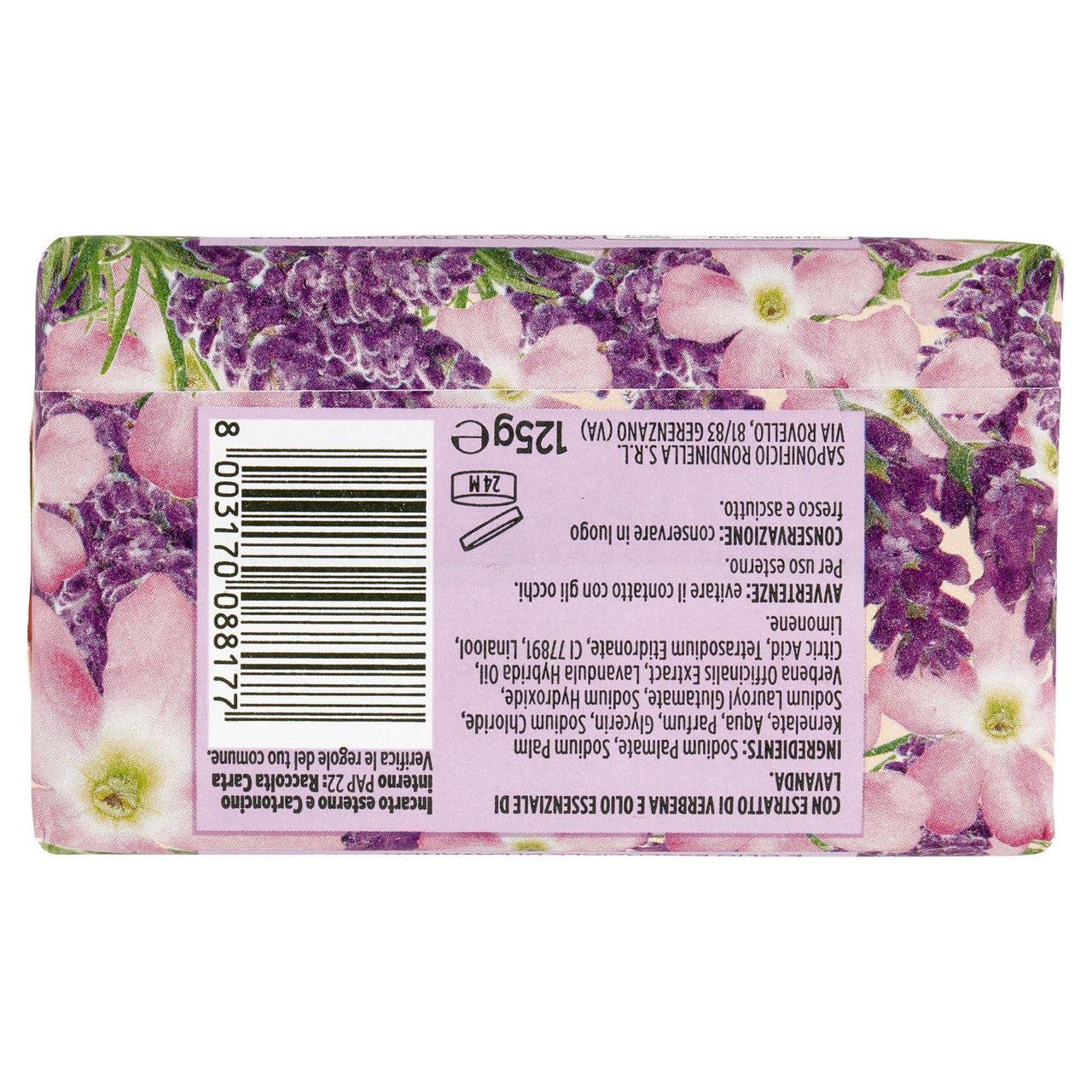 CONAD Essentiae Sapone Vegetale con Estratto di Verbena e Olio Essenziale di Lavanda 125 g