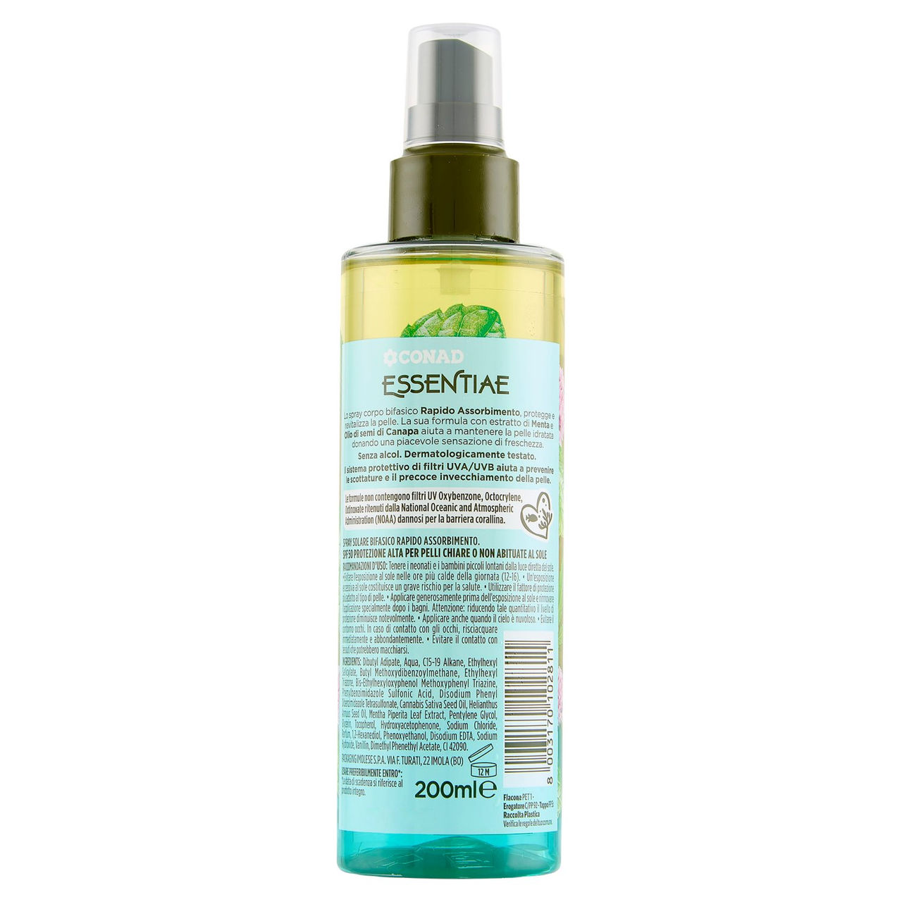 CONAD Essentiae Spray Solare Bifasico 50 SPF Alta Rapido Assorbimento 200 ml