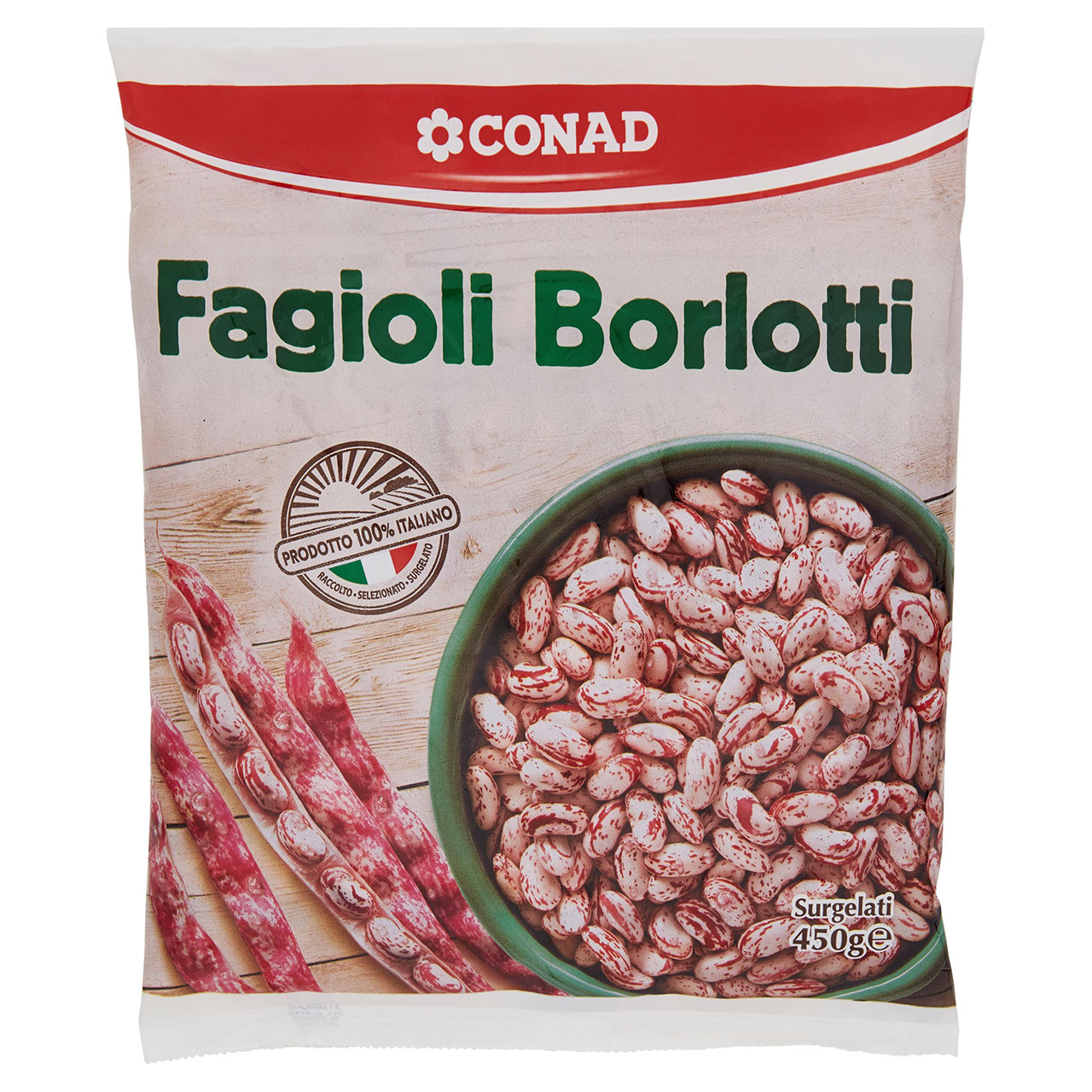 CONAD Fagioli Borlotti Surgelati 450 g