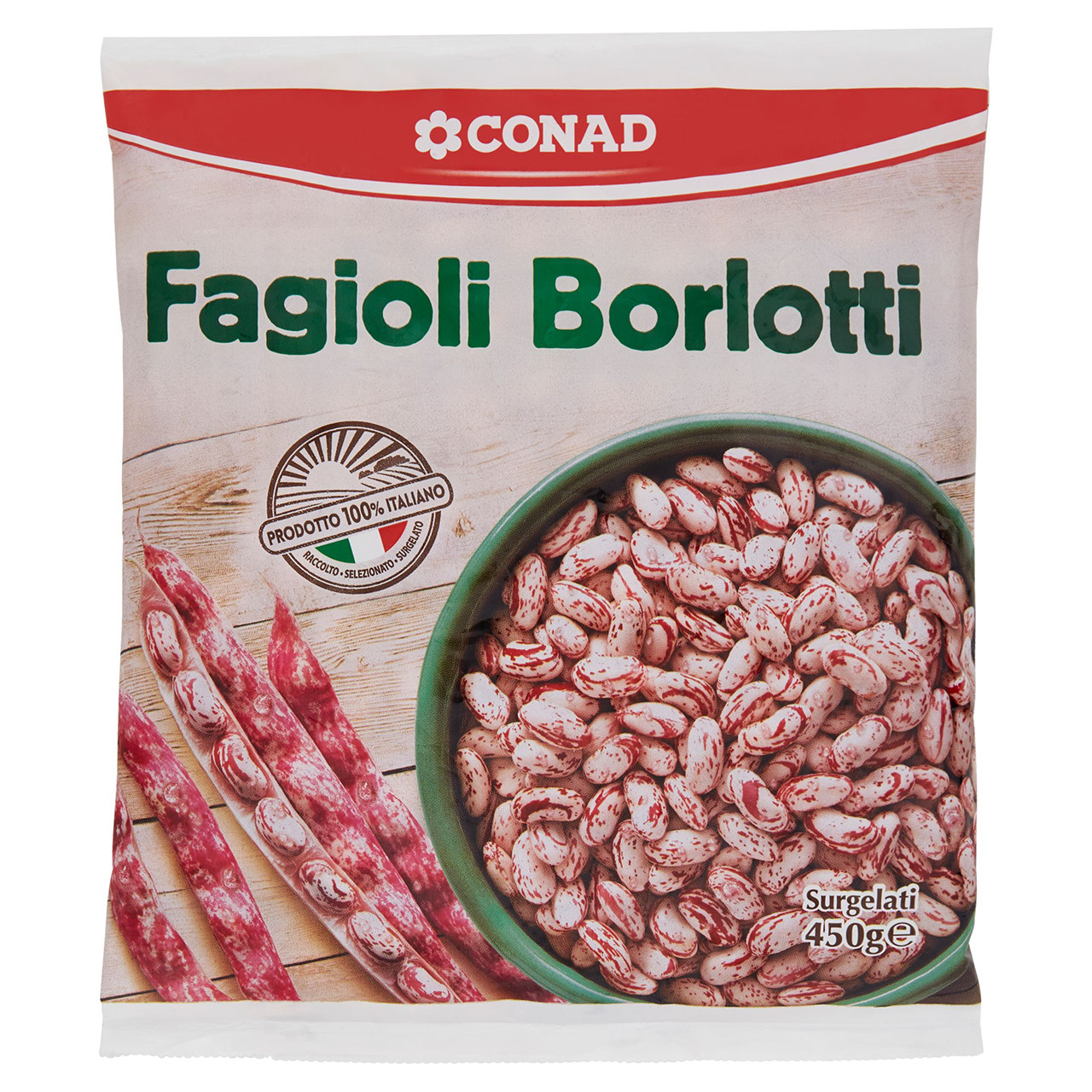 CONAD Fagioli Borlotti Surgelati 450 g