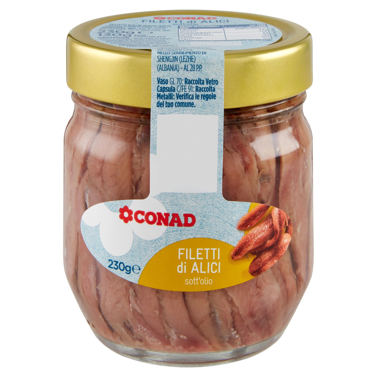 CONAD Filetti di Alici sott'olio 230 g