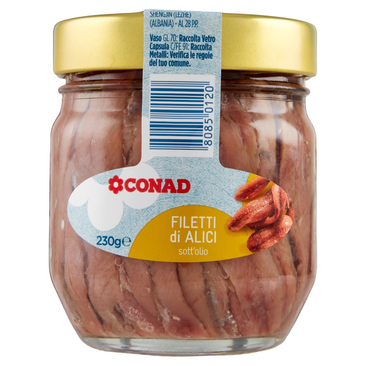 CONAD Filetti di Alici sott'olio 230 g