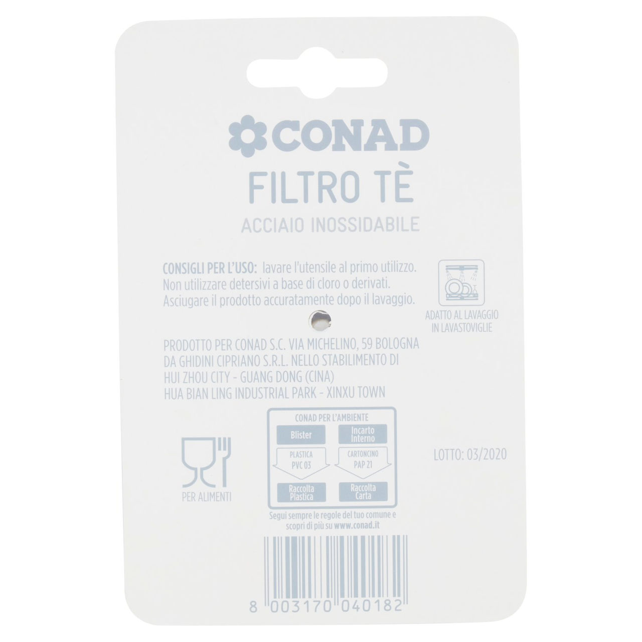 CONAD Filtro Tè Acciaio inossidabile