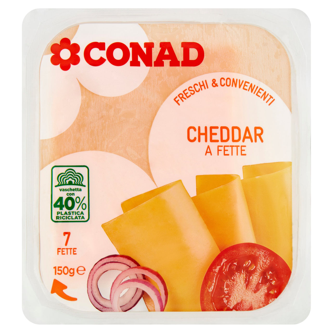 CONAD Freschi & Convenienti Cheddar a Fette 7 Fette 150 g