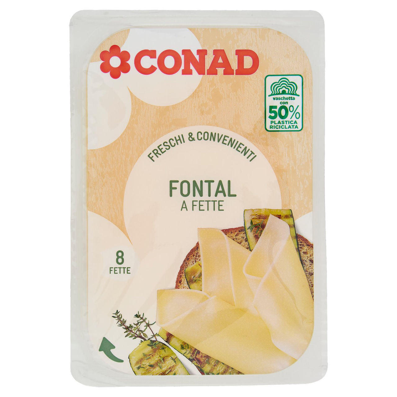 CONAD Freschi & Convenienti Fontal a Fette 8 Fette 130 g