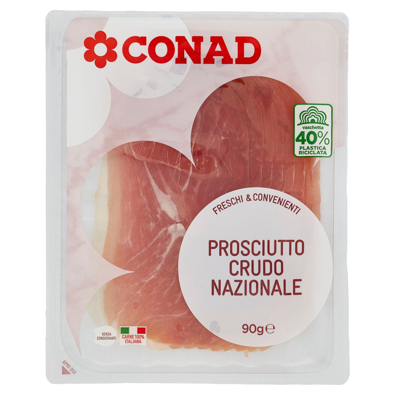 CONAD Freschi & Convenienti Prosciutto Crudo Nazionale 90 g